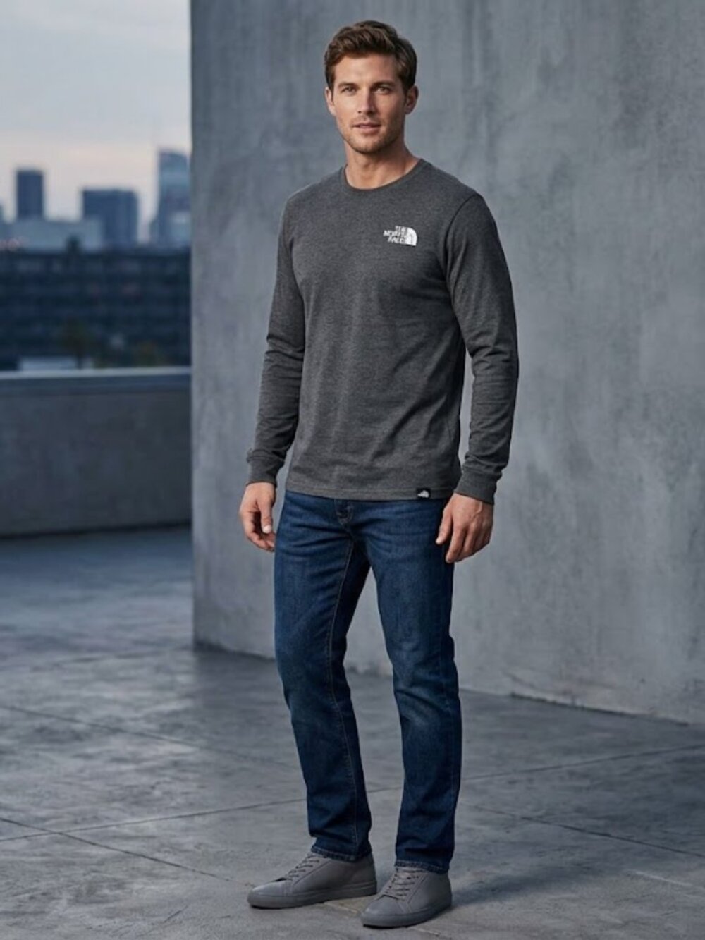 The North Face Men's Charcoal Long Sleeve Tee